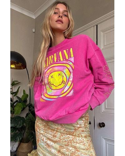 Urban Outfitters Uo Pink Nirvana Sweatshirt