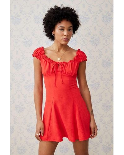 Urban Outfitters Uo Blair Mini Dress - Red