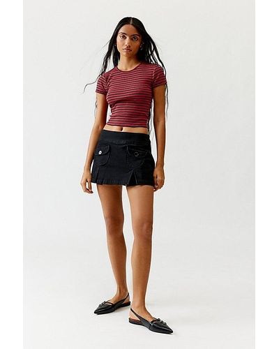 Urban Outfitters Uo Jillian Pleated Micro Mini Skirt - Red