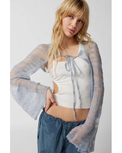 Urban Outfitters Camille Knit Shrug Cardigan In Grey,at - Gray