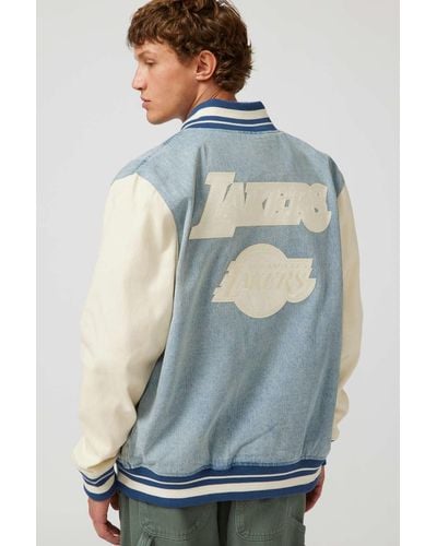Pro Standard Los Angeles Lakers Nba Varsity Jacket In Light Blue,at Urban Outfitters