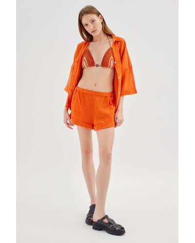 Out From Under Beach Boardwalk Knit Short In Orange,at Urban Outfitters