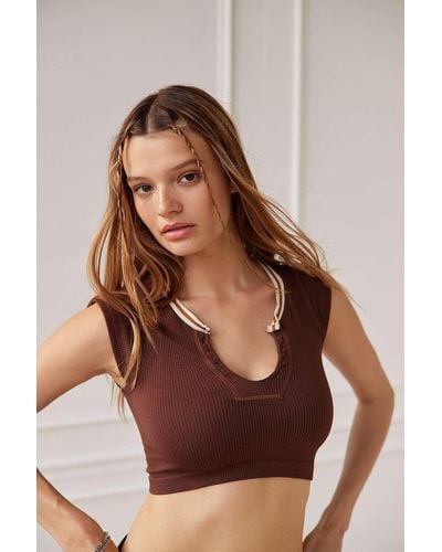 Urban Outfitters Uo Go For Gold Seamless Top - Brown