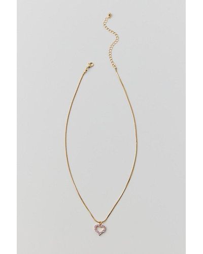 Urban Outfitters Delicate Rhinestone Necklace - White