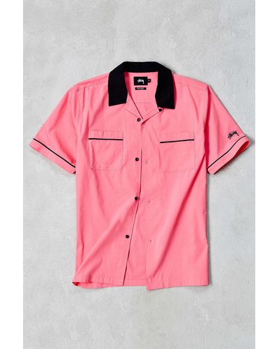 Stussy Short-sleeve Bowling Shirt - Pink