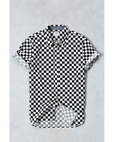 Vans Checkerboard Print Short-sleeve Button-down Shirt - Black