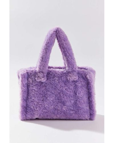 Urban Outfitters Faux Fur Medium Tote Bag - Purple