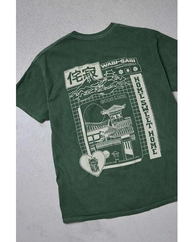 Urban Outfitters Uo Dark Green Wabi-sabi T-shirt