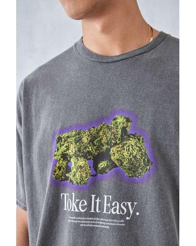 Urban Outfitters Uo - t-shirt "toke it easy" in verwaschenem - Grau
