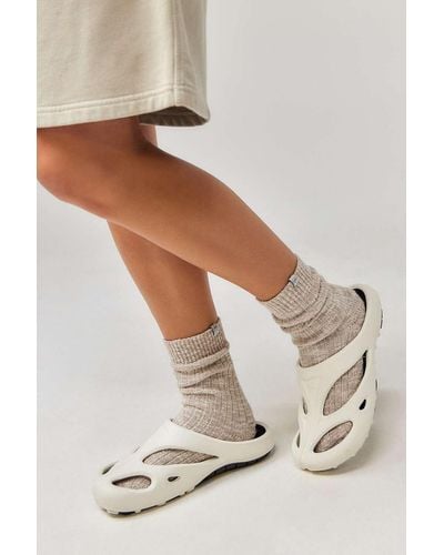 Keen White Shanti Slider Sandals - Natural