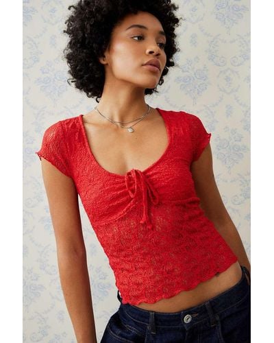 Kimchi Blue Quinn Lace Top - Red
