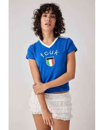 French Connection Italia Football T-shirt - Blue