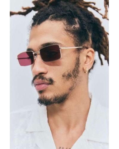 Mens Red Lens Sunglasses