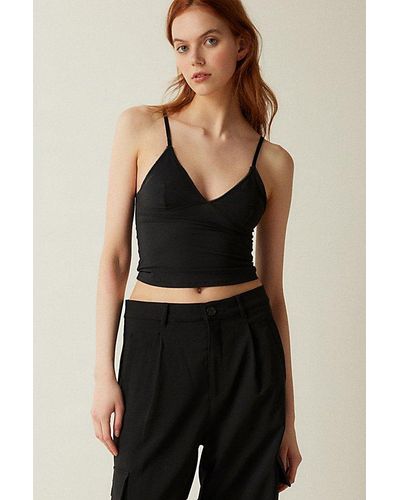Out From Under Je T'Aime Mesh Cropped Cami - Black