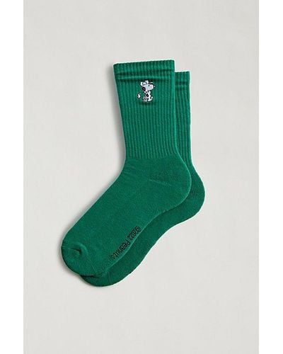 Urban Outfitters Snoopy Golf Crew Sock - Green