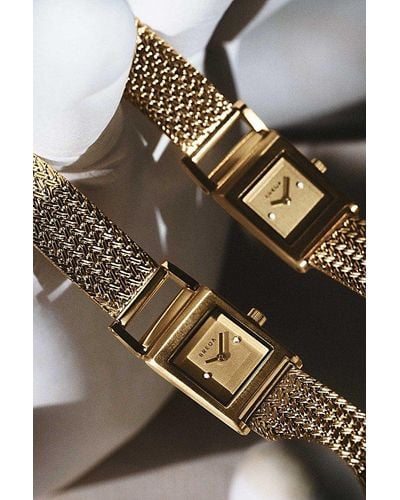 Breda Revel Tethered Mesh Bracelet Analog Quartz Watch - Metallic