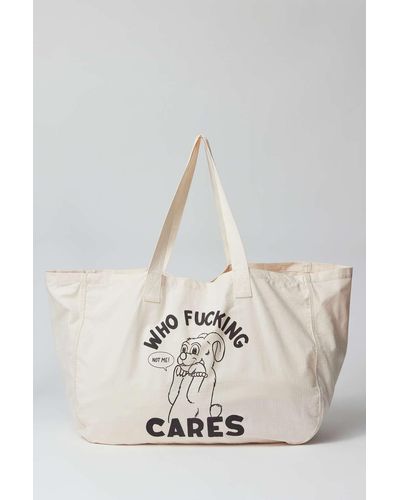 Urban Outfitters Uo Xl Graphic Ripstop Tote Bag - Natural