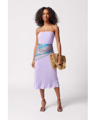 Urban Outfitters Uo Brittany Textured Strapless Midi Dress - Purple
