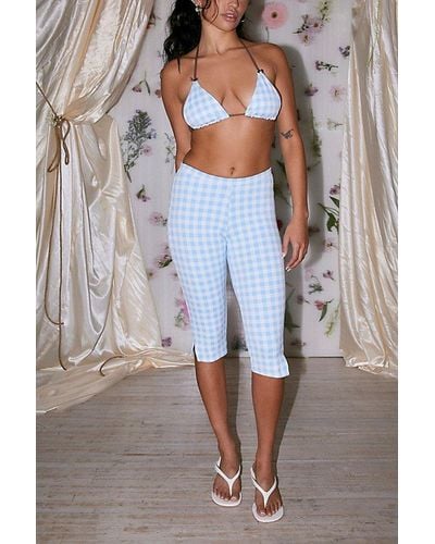 Frankie's Bikinis X Out From Under Violette Gingham Capri Pant - Grey