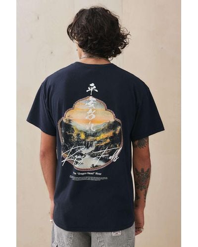 Urban Outfitters Uo Black Ryuzu Falls T-shirt - Blue