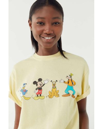 Urban Outfitters Mickey And Friends Tee - Yellow