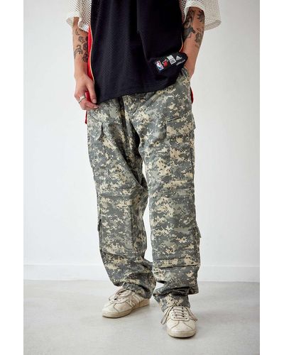 Urban Renewal Salvaged Deadstock Pixel Camouflage Cargo Trousers - Multicolour