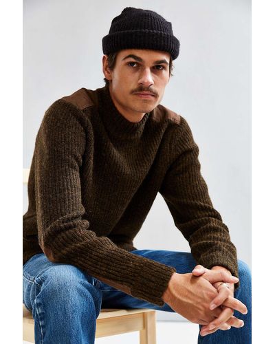 Stussy Mock Neck Military Sweater - Brown