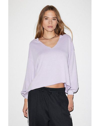 Out From Under Notch Neck Sweatshirt - White