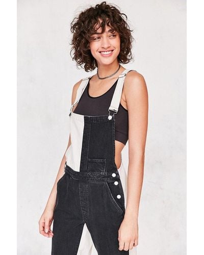 Guess 1981 Colorblock Dungaree Overall - Black