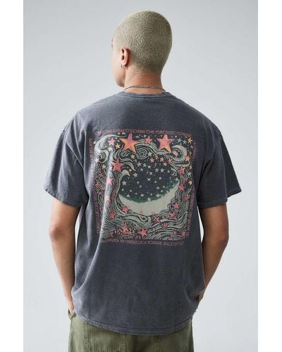 Urban Outfitters Uo Washed Black Moon & Stars T-shirt - Grey