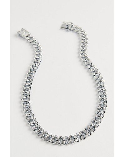 Urban Outfitters Iced Curb Chain Necklace - White