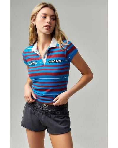 iets frans... Striped Baby Polo Shirt - Blue