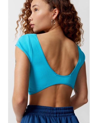 Out From Under Sapphira Seamless Cropped Top - Blue