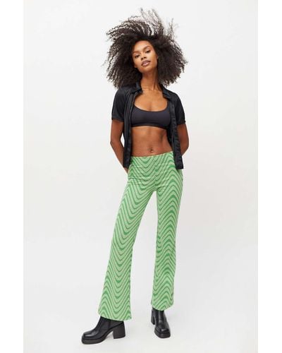 Urban Outfitters Uo Bryn Pull On Flare Pant - Green