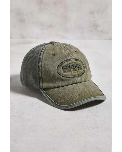BDG Green Panelled Baseball Cap - Grey