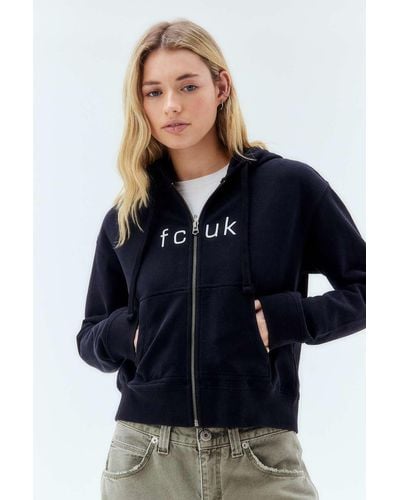 French Connection Uo Exclusive Black Zip-up Hoodie