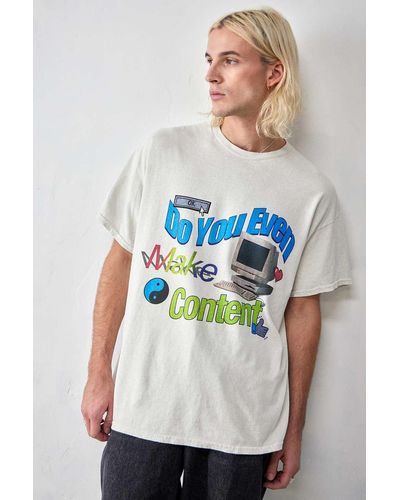 Urban Outfitters Uo - t-shirt mit schriftzug "do you even make content" - Grau
