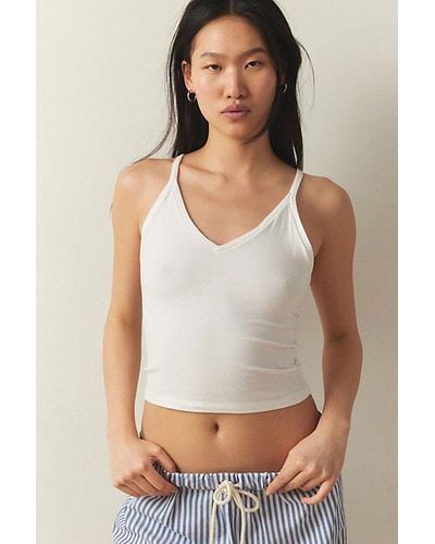 Out From Under Cotton Compression Racerback Tank Top - Gray