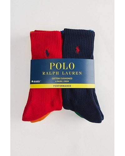 Polo Ralph Lauren Colorful Crew Sock 6-Pack - Red