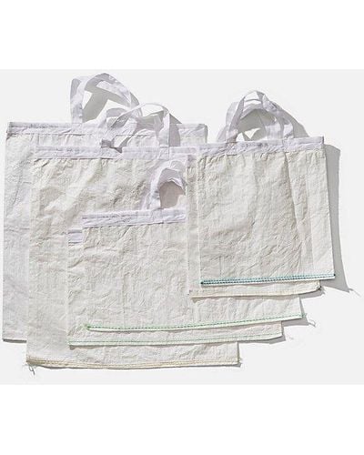 Puebco Waxed Fabric Reusable Shopping Tote Bag - Gray
