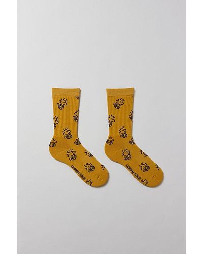 Urban Outfitters Peanuts Woodstock All Over Print Crew Sock - Metallic