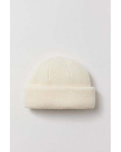 Urban Outfitters Uo Short Roll Knit Beanie - Natural