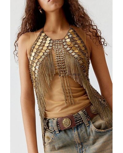 Urban Outfitters River Metal Halter Top - Brown