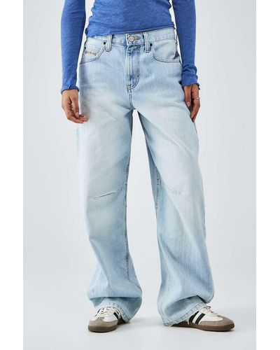 BDG Vintage-boyfriend-jeans "logan" mit riemen hinten und fischgrätmuster - Blau