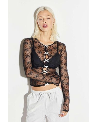 Lioness Red Lights Lace Top - Black