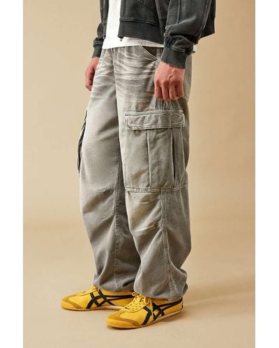 BDG Grey Extreme Washed Corduroy Cargo Trousers