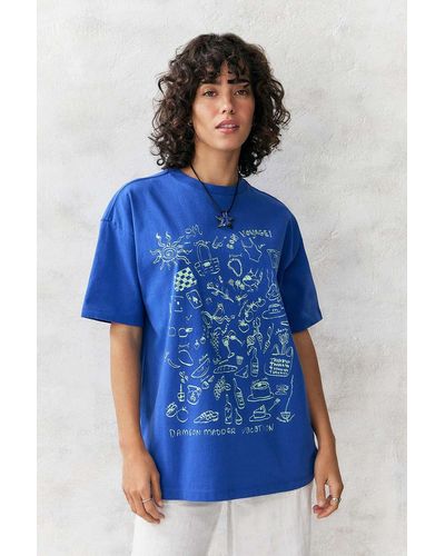 Damson Madder Bon Voyage T-shirt Top - Blue
