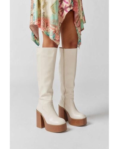 Urban Outfitters Uo Noreen Tall Platform Boot In Cream,at - White