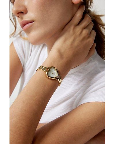 Urban Outfitters Heart Linked Watch - Brown