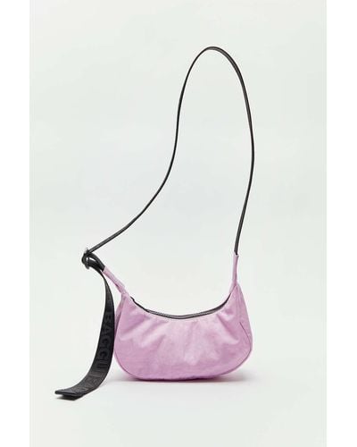BAGGU Mini Nylon Crescent Shoulder Bag - Pink